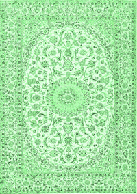 Medallion Emerald Green Traditional Rug, tr2647emgrn