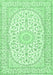 Medallion Emerald Green Traditional Rug, tr2647emgrn