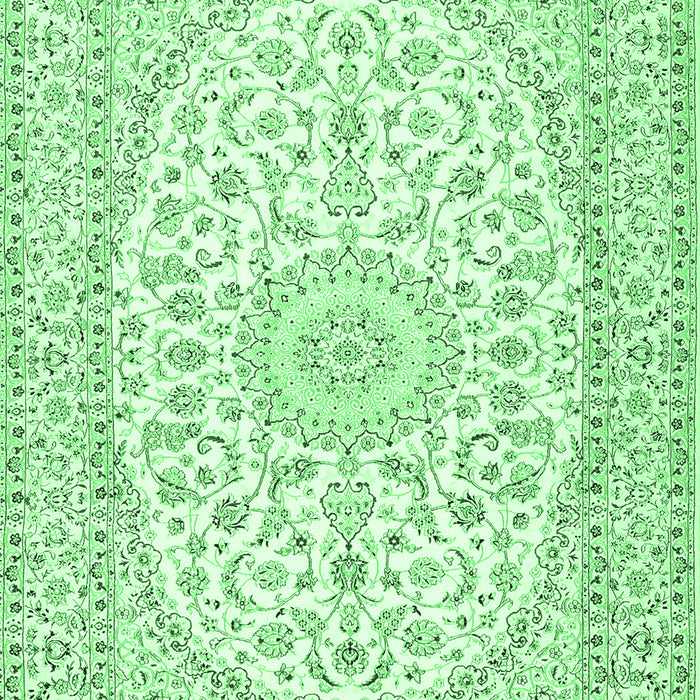 Medallion Emerald Green Traditional Rug, tr2647emgrn