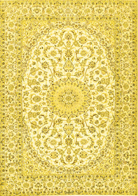 Medallion Yellow Traditional Rug, tr2647yw