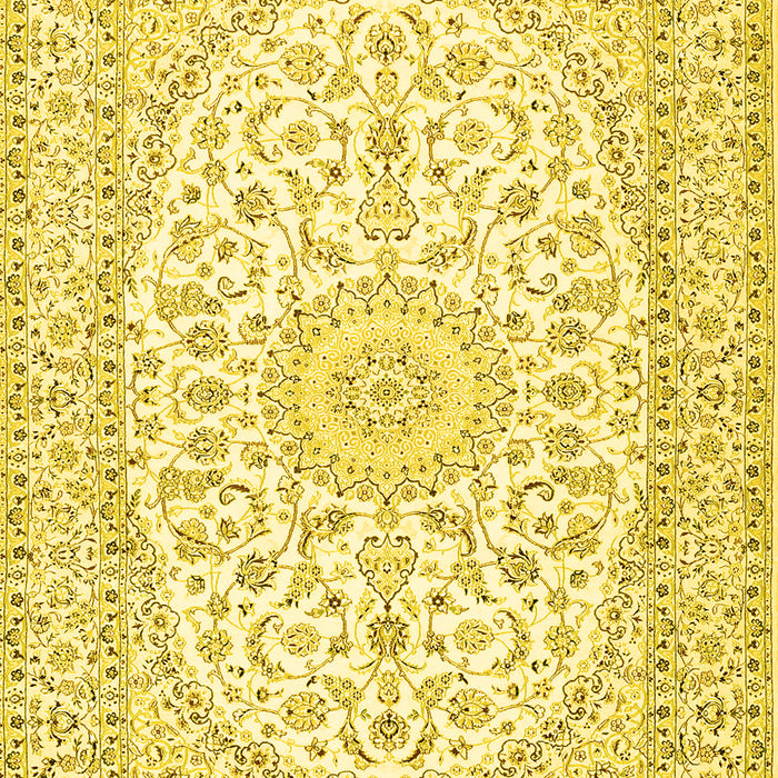 Medallion Yellow Traditional Rug, tr2647yw