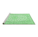 Sideview of Machine Washable Medallion Emerald Green Traditional Area Rugs, wshtr2647emgrn