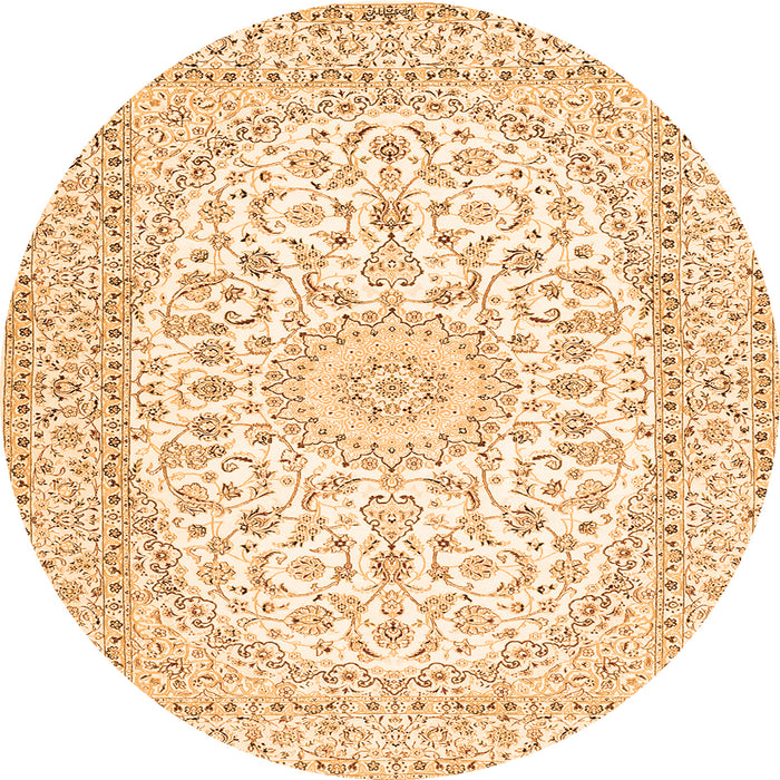 Machine Washable Medallion Orange Traditional Area Rugs, wshtr2647org