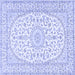 Square Medallion Blue Traditional Rug, tr2647blu