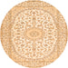 Square Medallion Orange Traditional Rug, tr2647org