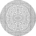 Square Medallion Gray Traditional Rug, tr2647gry