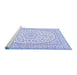 Sideview of Machine Washable Medallion Blue Traditional Rug, wshtr2647blu