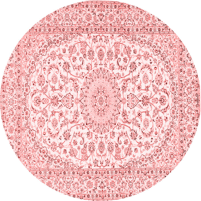 Machine Washable Medallion Red Traditional Rug, wshtr2647red