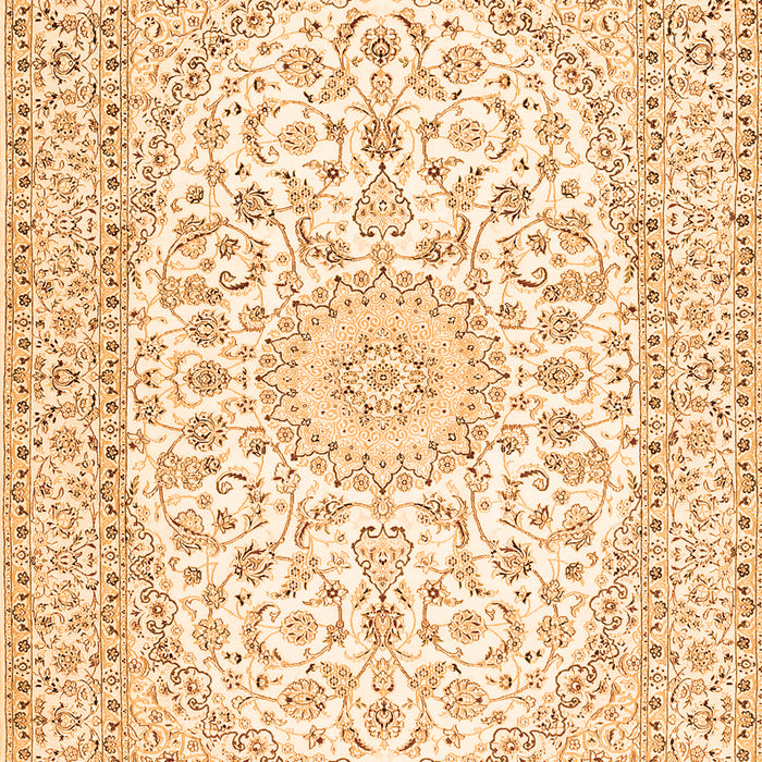 Serging Thickness of Machine Washable Medallion Orange Traditional Area Rugs, wshtr2647org