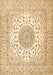 Machine Washable Medallion Brown Traditional Rug, wshtr2648brn