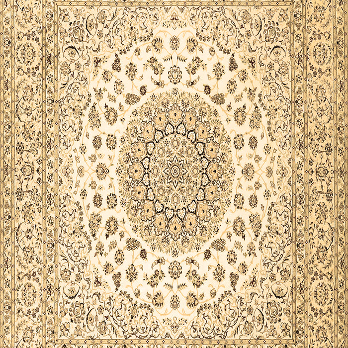 Machine Washable Medallion Brown Traditional Rug, wshtr2648brn