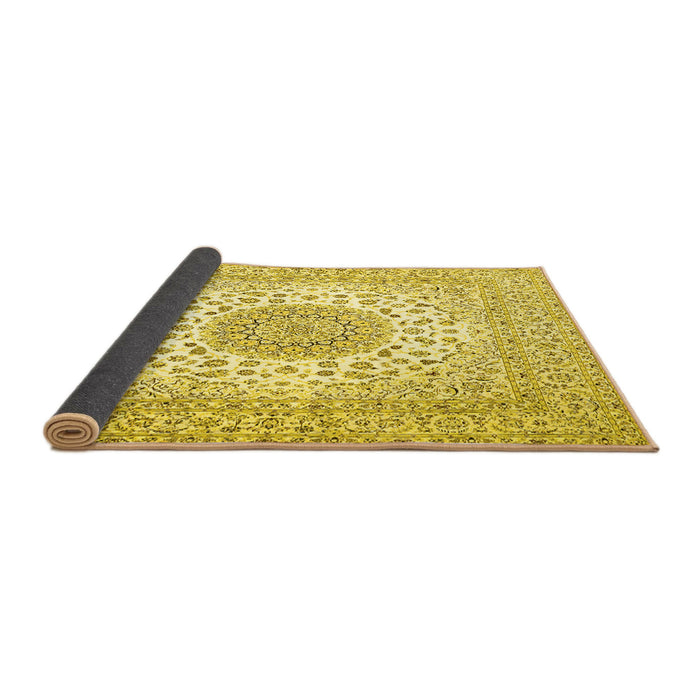 Sideview of Medallion Yellow Traditional Rug, tr2648yw