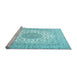 Sideview of Machine Washable Medallion Light Blue Traditional Rug, wshtr2648lblu