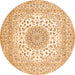 Square Medallion Orange Traditional Rug, tr2648org