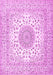 Machine Washable Medallion Pink Traditional Rug, wshtr2648pnk