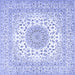 Square Medallion Blue Traditional Rug, tr2648blu