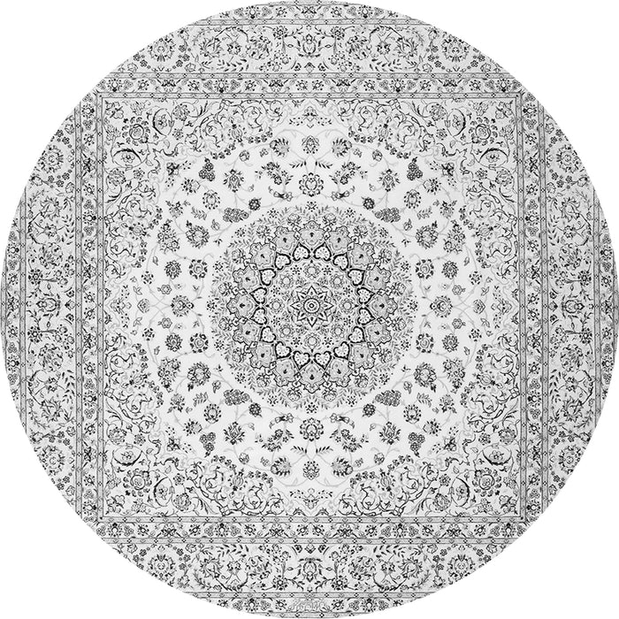 Square Medallion Gray Traditional Rug, tr2648gry