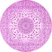 Round Medallion Pink Traditional Rug, tr2648pnk