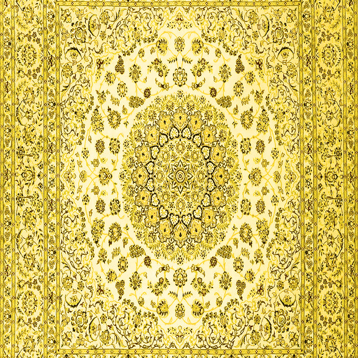 Medallion Yellow Traditional Rug, tr2648yw