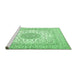 Sideview of Machine Washable Medallion Emerald Green Traditional Area Rugs, wshtr2648emgrn