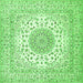 Serging Thickness of Medallion Green Traditional Rug, tr2648grn