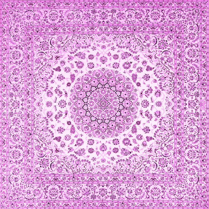Square Medallion Pink Traditional Rug, tr2648pnk