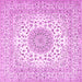 Square Medallion Pink Traditional Rug, tr2648pnk