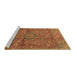 Sideview of Machine Washable Medallion Brown Traditional Rug, wshtr2649brn