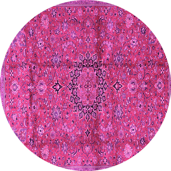 Round Medallion Pink Traditional Rug, tr2649pnk