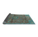 Sideview of Medallion Light Blue Traditional Rug, tr2649lblu