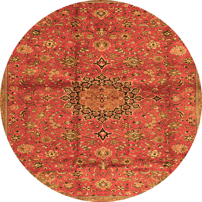 Machine Washable Medallion Orange Traditional Area Rugs, wshtr2649org