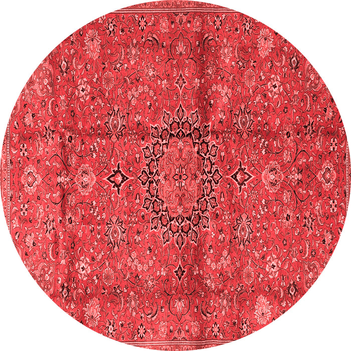 Machine Washable Medallion Red Traditional Rug, wshtr2649red