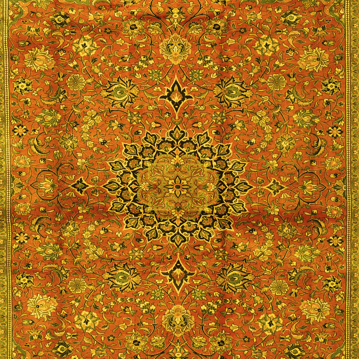 Medallion Yellow Traditional Rug, tr2649yw