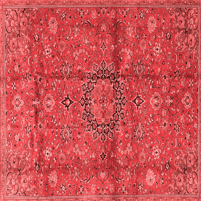 Machine Washable Medallion Red Traditional Rug, wshtr2649red