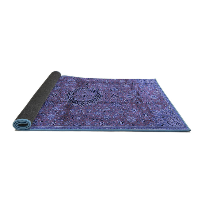 Sideview of Medallion Blue Traditional Rug, tr2649blu