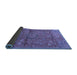 Sideview of Medallion Blue Traditional Rug, tr2649blu