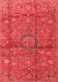 Medallion Red Traditional Rug, tr2649red