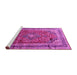 Sideview of Machine Washable Medallion Pink Traditional Rug, wshtr264pnk