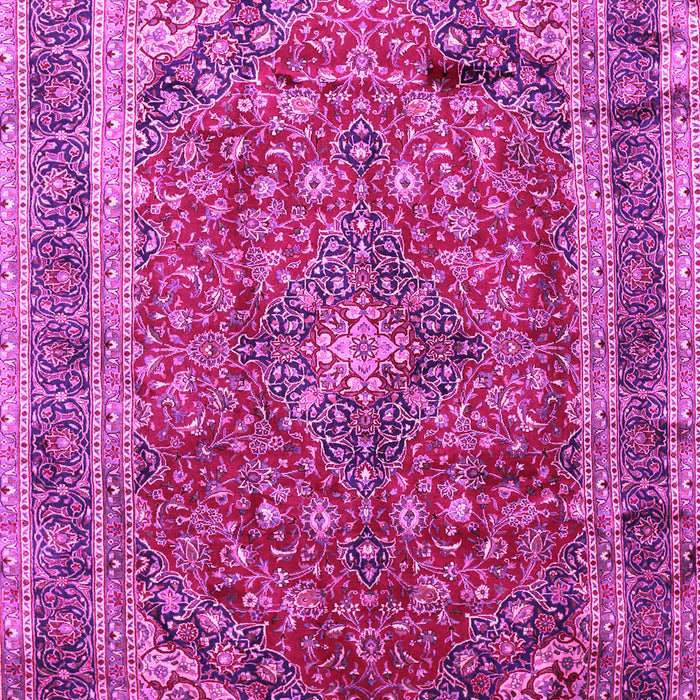 Machine Washable Medallion Pink Traditional Rug, wshtr264pnk