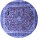 Round Medallion Blue Traditional Rug, tr264blu