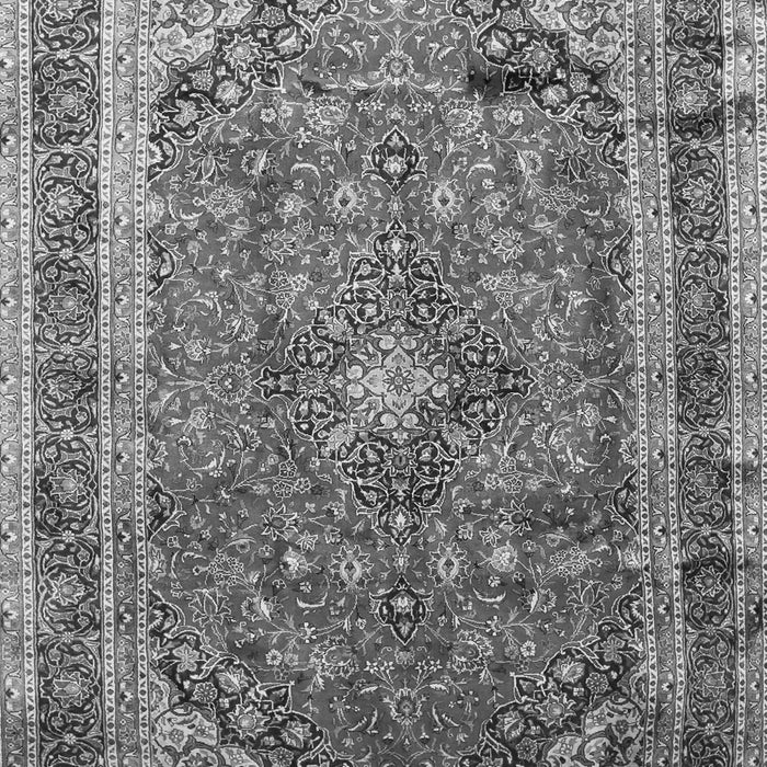 Serging Thickness of Machine Washable Medallion Gray Traditional Rug, wshtr264gry