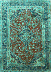 Medallion Turquoise Traditional Rug, tr264turq