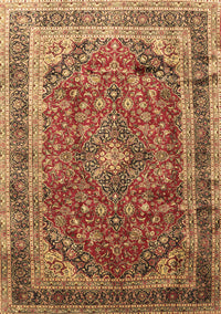 Medallion Brown Traditional Rug, tr264brn