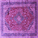 Square Medallion Purple Traditional Rug, tr264pur