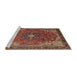 Sideview of Machine Washable Traditional Saffron Red Rug, wshtr2650