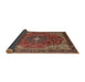 Sideview of Traditional Saffron Red Medallion Rug, tr2650