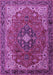 Machine Washable Medallion Purple Traditional Area Rugs, wshtr2650pur