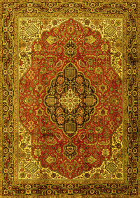 Medallion Yellow Traditional Rug, tr2650yw