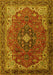 Medallion Yellow Traditional Rug, tr2650yw