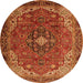 Machine Washable Medallion Orange Traditional Area Rugs, wshtr2650org